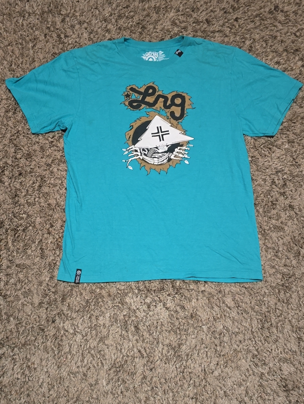 LRG Teal Graphic Short Sleeve Tee with Crest Logo